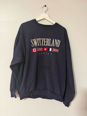 Brandy Melville Navy Switzerland Zurich Crewneck Sweatshirt